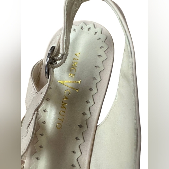 Vince Camuto Leather Wedge Heel Pale Pink Creme Size 9B EUC - Picture 7 of 9